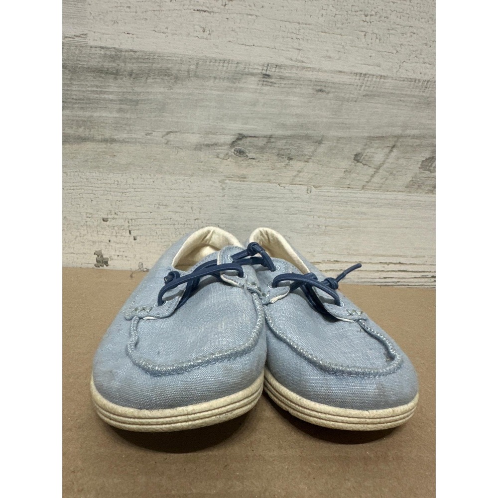Cat & Jack Boat Shoes Boys 13 Light Blue Canvas Slip On GUC - Picture 3 of 4